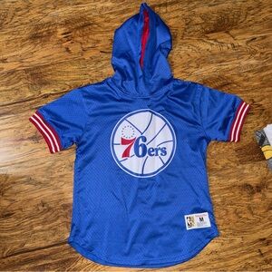 Mitchell & Ness Blue 76ers Kids Hooded Jersey